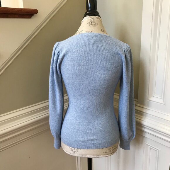 Charlotte Brody Coco Sweater Womens XS Blue Crew Neck Wool Cashmere Pullover - Picture 9 of 10